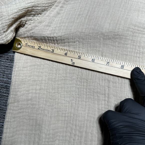 Molokai Surf Co. Shirt Men's L Beige Short Sleeve Button Up - Picture 9 of 14